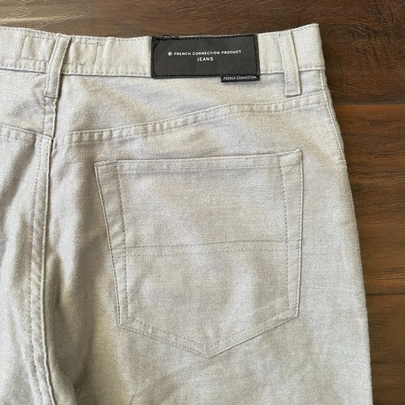 French Connection Men's Gray Chino Pants Straight Leg Button Fly Pockets Size 34 - Picture 6 of 9